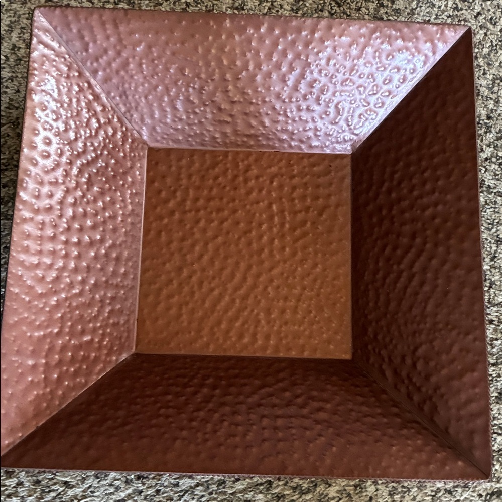 Southern Living Alexandria Square Decorative Bowl-copper color.